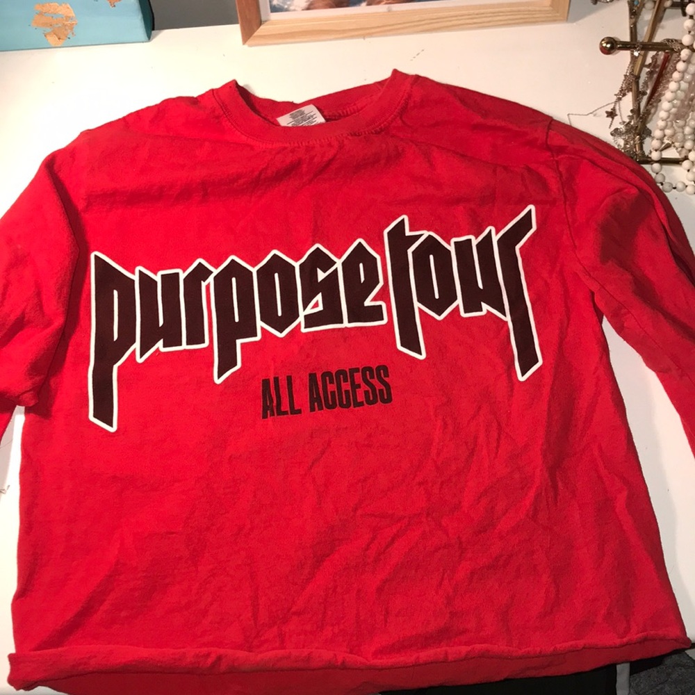 Justin Bieber purpose tour cropped shirt
